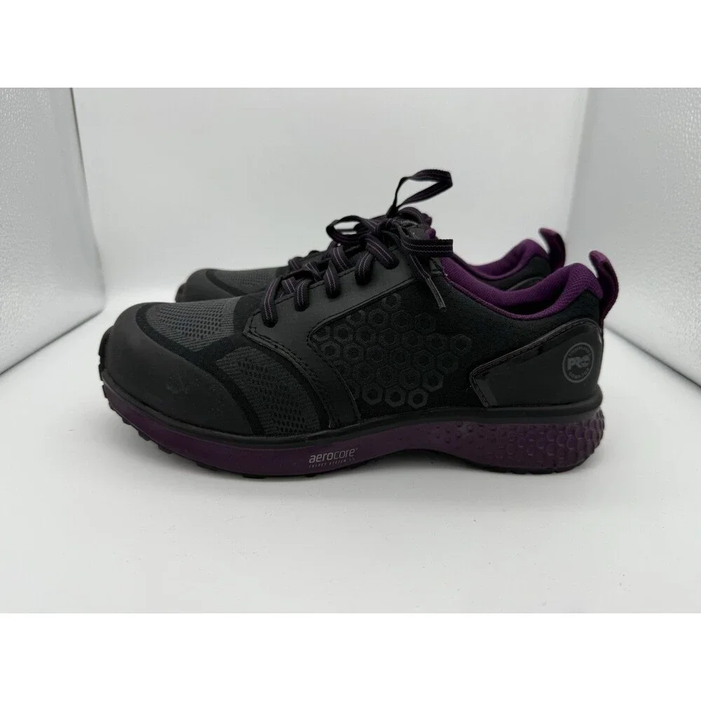 Timberland Pro Shoes Womens 7.5 Black/Purple Composite Comp Toe Anti Fatigue